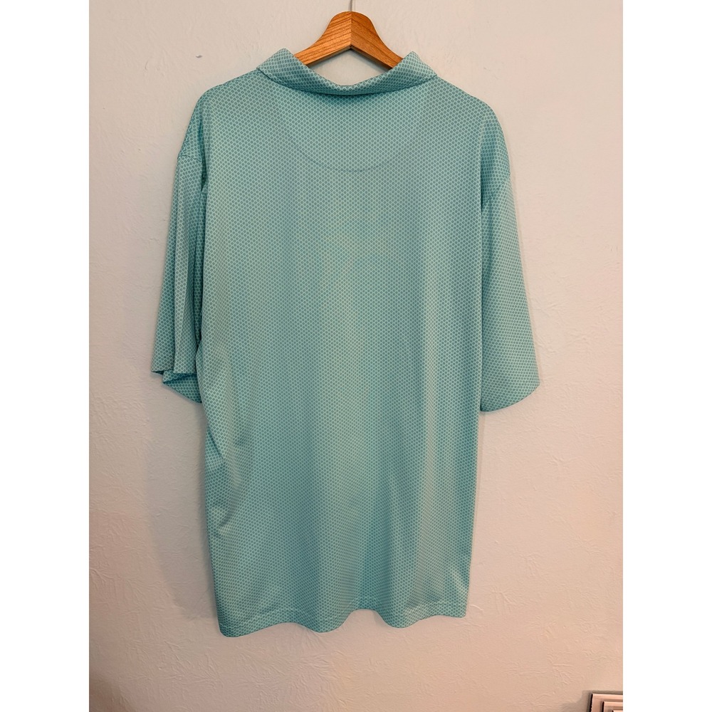 Donald Ross Golf Polo XL Blue Geo Print Performance Shirt DJR 1872 Logo Preppy - Picture 2 of 10
